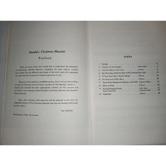 5/$25 Handel's Christmas Messiah SATB Solos James Dasher Sheet Music Songbook - Picture 3 of 7